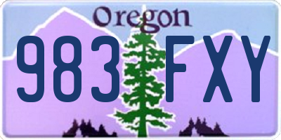 OR license plate 983FXY