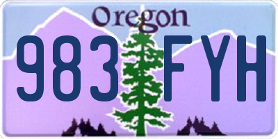 OR license plate 983FYH