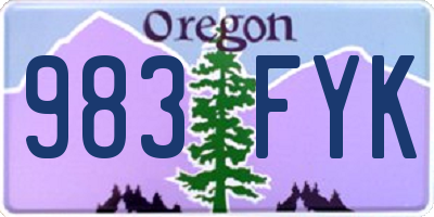 OR license plate 983FYK