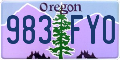 OR license plate 983FYO