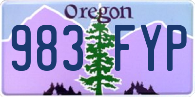 OR license plate 983FYP