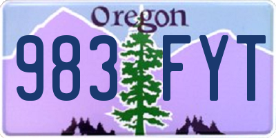 OR license plate 983FYT