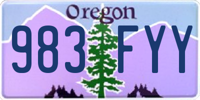 OR license plate 983FYY