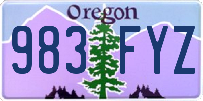 OR license plate 983FYZ