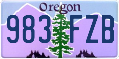 OR license plate 983FZB