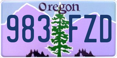 OR license plate 983FZD