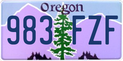 OR license plate 983FZF