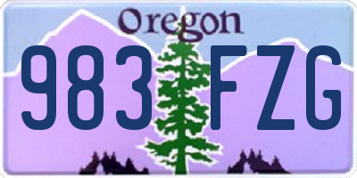 OR license plate 983FZG