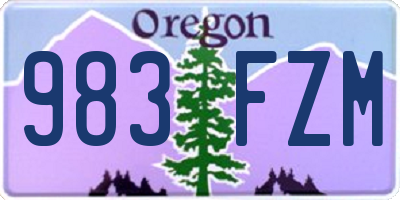 OR license plate 983FZM