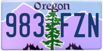 OR license plate 983FZN