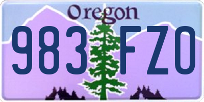 OR license plate 983FZO