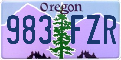 OR license plate 983FZR