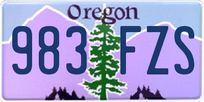 OR license plate 983FZS