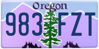 OR license plate 983FZT