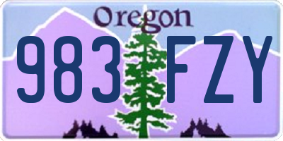 OR license plate 983FZY
