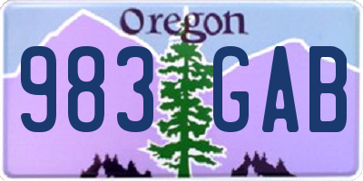 OR license plate 983GAB