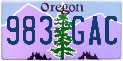 OR license plate 983GAC