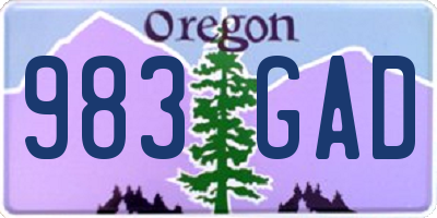 OR license plate 983GAD