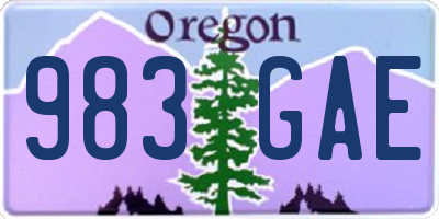 OR license plate 983GAE