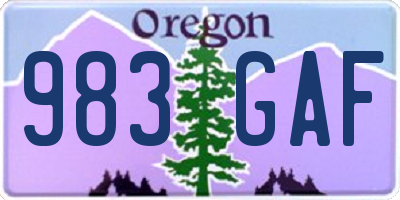 OR license plate 983GAF