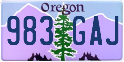 OR license plate 983GAJ