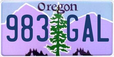 OR license plate 983GAL