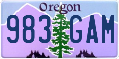 OR license plate 983GAM