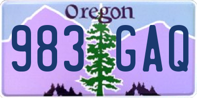 OR license plate 983GAQ