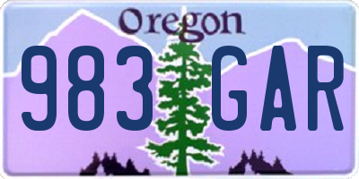 OR license plate 983GAR