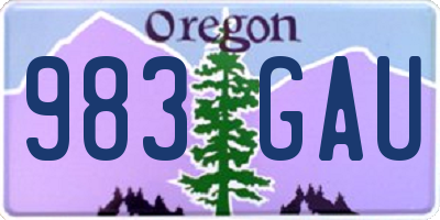 OR license plate 983GAU