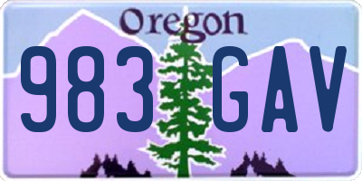 OR license plate 983GAV