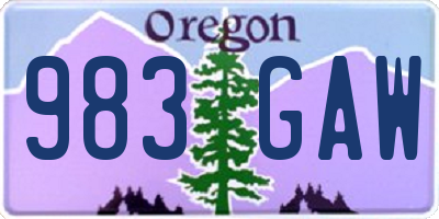 OR license plate 983GAW