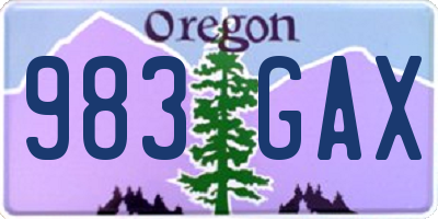 OR license plate 983GAX