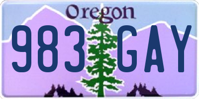 OR license plate 983GAY