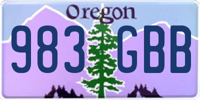 OR license plate 983GBB