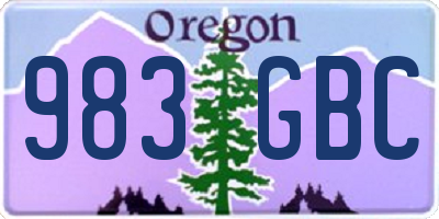 OR license plate 983GBC