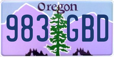 OR license plate 983GBD