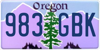 OR license plate 983GBK