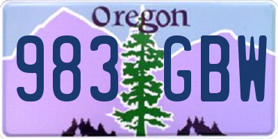 OR license plate 983GBW