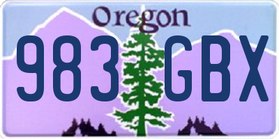 OR license plate 983GBX