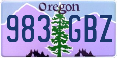 OR license plate 983GBZ