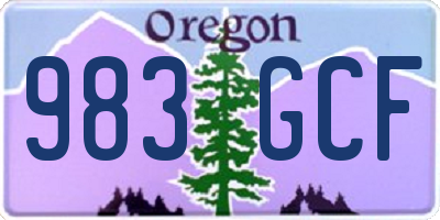 OR license plate 983GCF