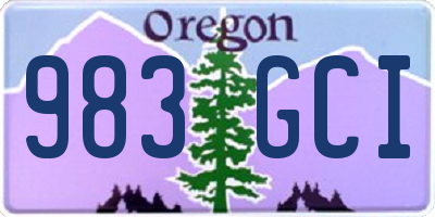 OR license plate 983GCI