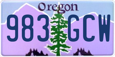 OR license plate 983GCW