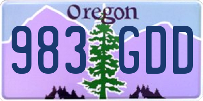 OR license plate 983GDD