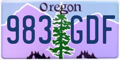 OR license plate 983GDF