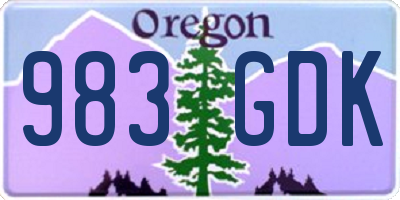 OR license plate 983GDK