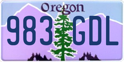 OR license plate 983GDL
