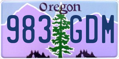 OR license plate 983GDM