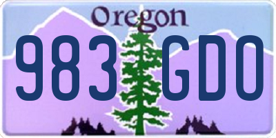 OR license plate 983GDO